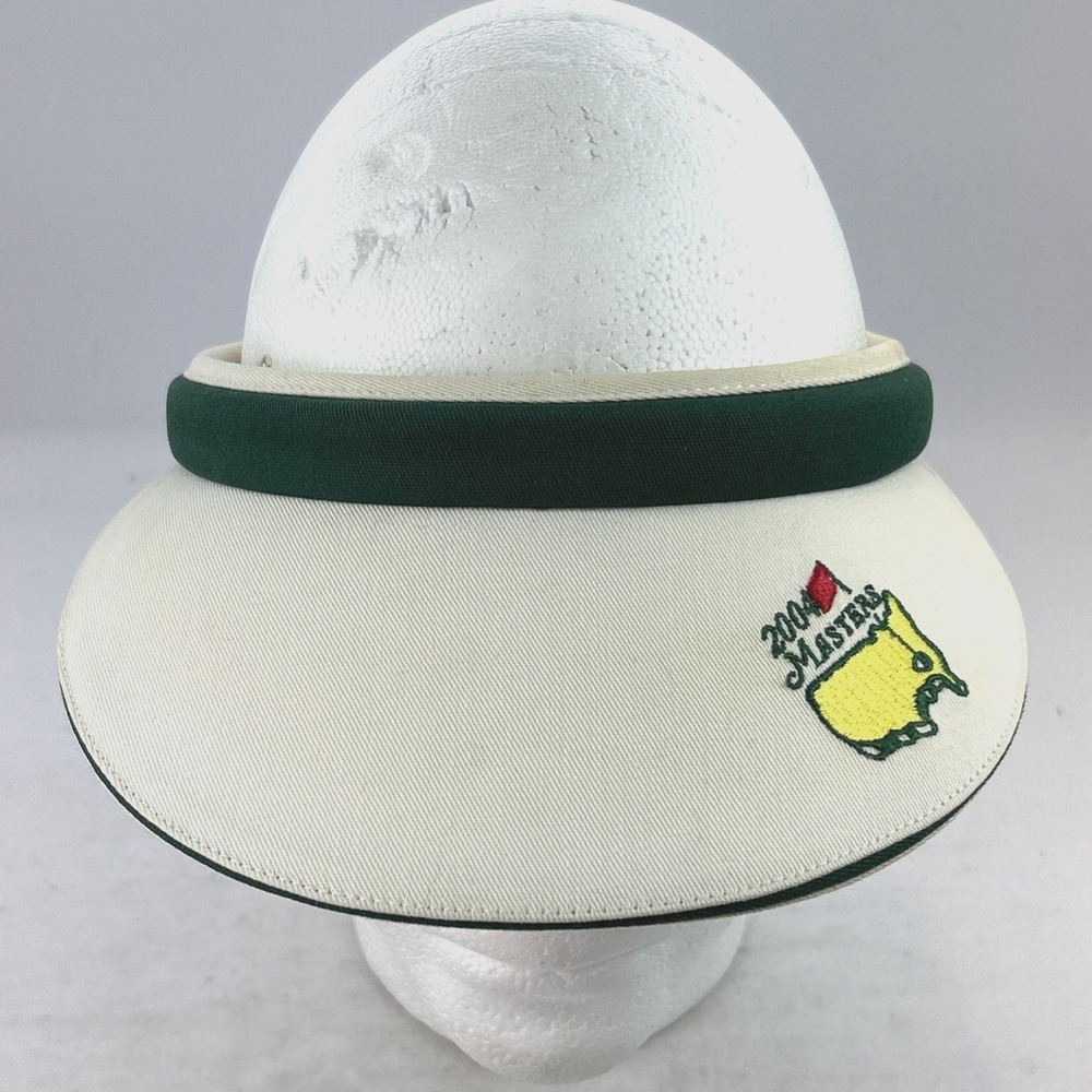 Vintage Masters Golf Lids Clip White Visor w/ Green Band Texace Augusta 2004 NWT